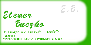 elemer buczko business card